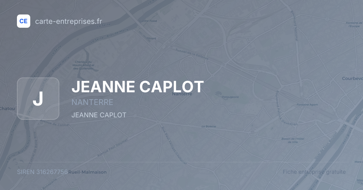 JEANNE CAPLOT — 316267756 — fiche entreprise
