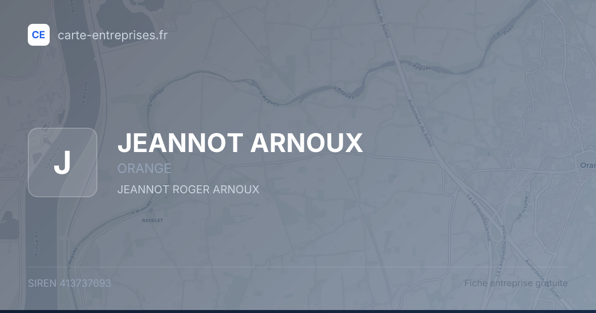 JEANNOT ARNOUX — 413737693 — fiche entreprise