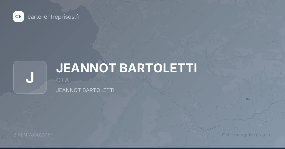 JEANNOT BARTOLETTI — 783023161 — fiche entreprise