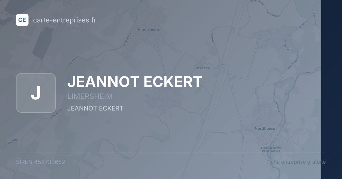 JEANNOT ECKERT — 452733652 — fiche entreprise
