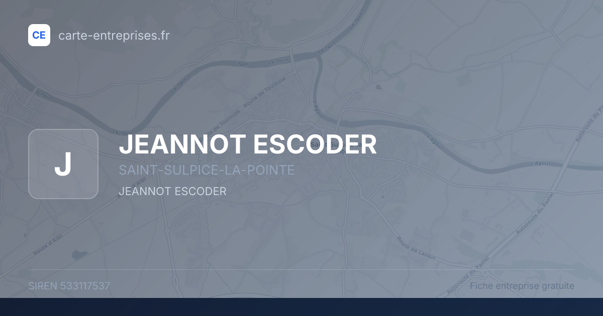 JEANNOT ESCODER — 533117537 — fiche entreprise