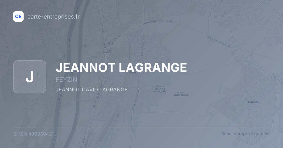 JEANNOT LAGRANGE — 490339421 — fiche entreprise