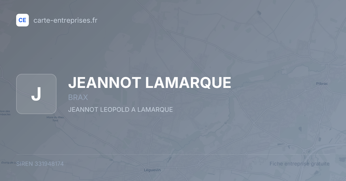 JEANNOT LAMARQUE — 331948174 — fiche entreprise
