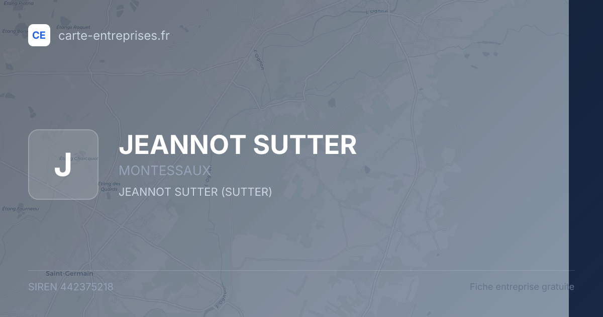 JEANNOT SUTTER — 442375218 — fiche entreprise
