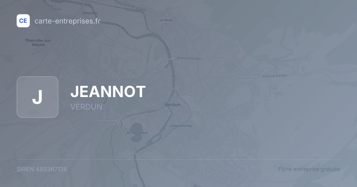 JEANNOT — 489367136 — fiche entreprise