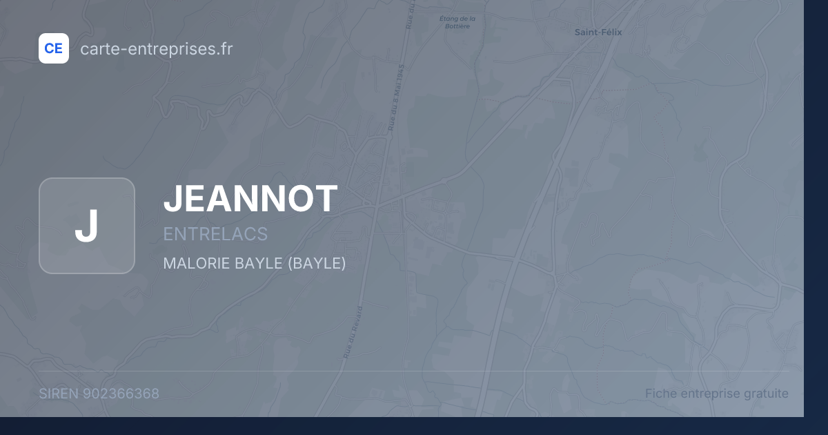 JEANNOT — 902366368 — fiche entreprise
