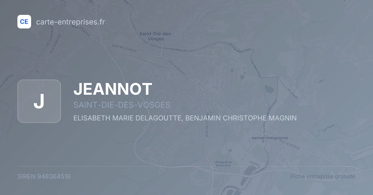 JEANNOT — 948364518 — fiche entreprise