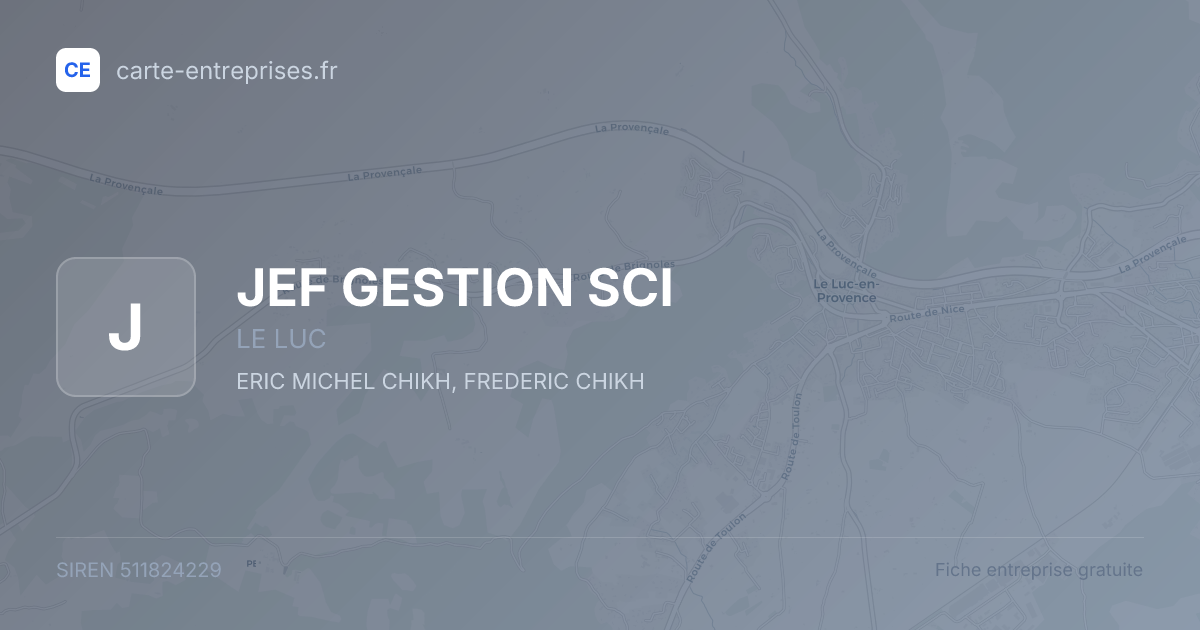 JEF GESTION SCI — 511824229 — fiche entreprise