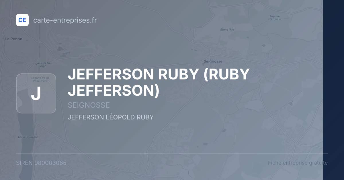 JEFFERSON RUBY (RUBY JEFFERSON) — 980003065 — fiche entreprise