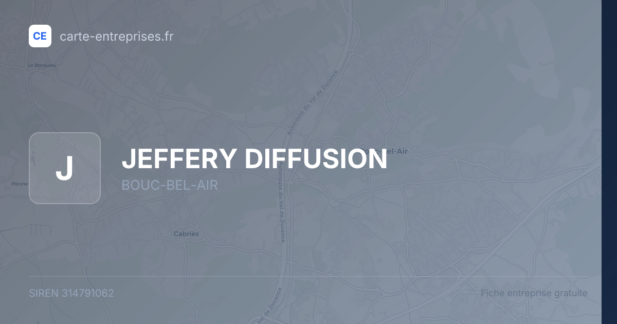 JEFFERY DIFFUSION — 314791062 — fiche entreprise