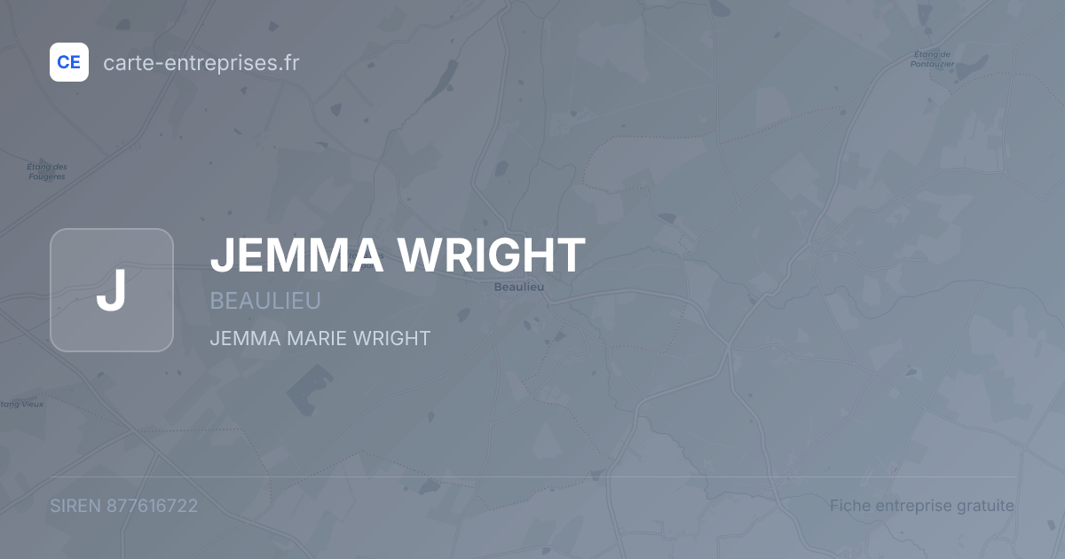 JEMMA WRIGHT — 877616722 — fiche entreprise