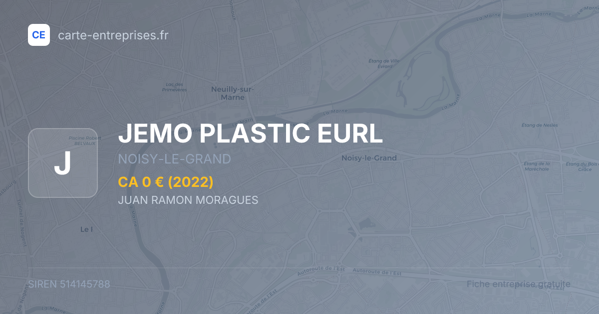 JEMO PLASTIC EURL — 514145788 — fiche entreprise