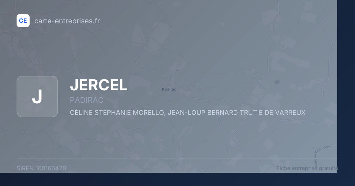 JERCEL — 100166420 — fiche entreprise