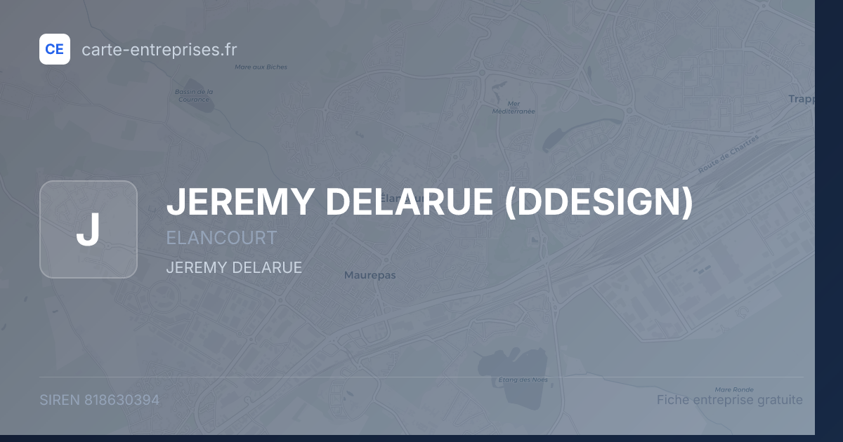 JEREMY DELARUE (DDESIGN) — 818630394 — fiche entreprise