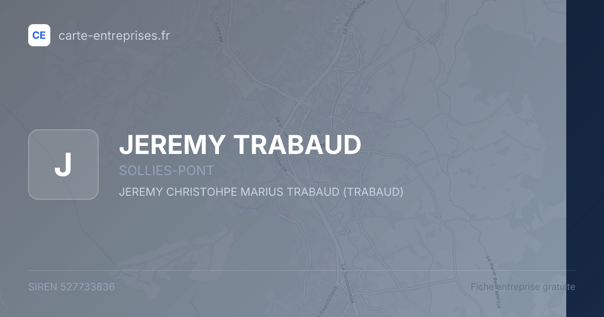 JEREMY TRABAUD — 527733836 — fiche entreprise