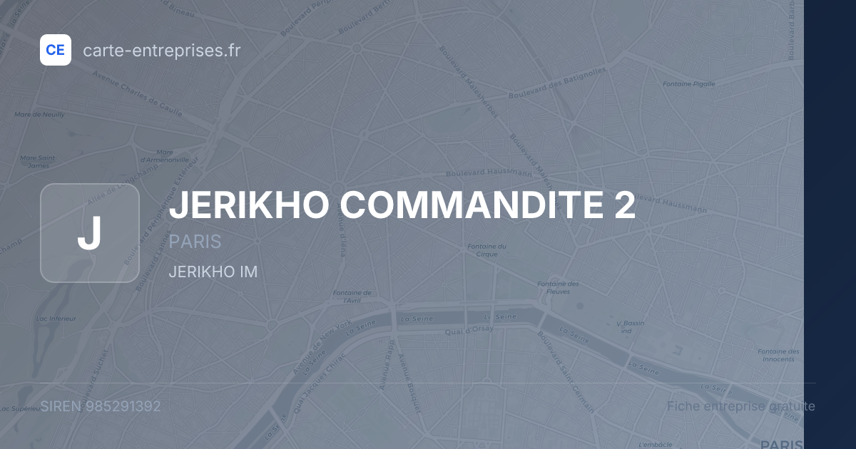 JERIKHO COMMANDITE 2 — 985291392 — fiche entreprise