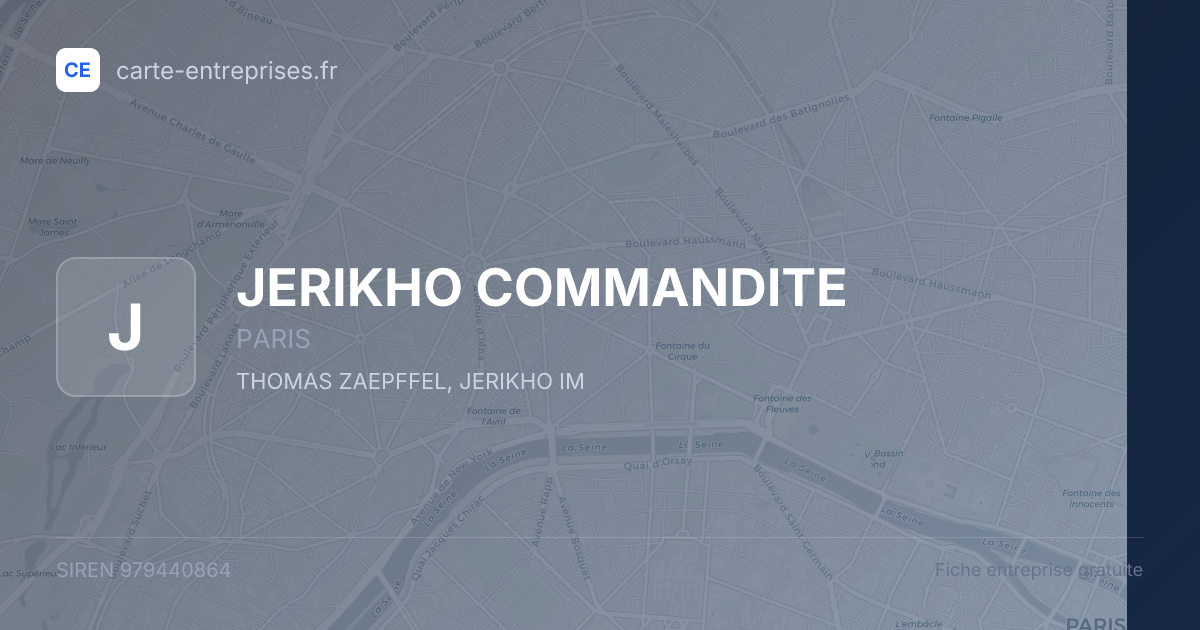 JERIKHO COMMANDITE — 979440864 — fiche entreprise