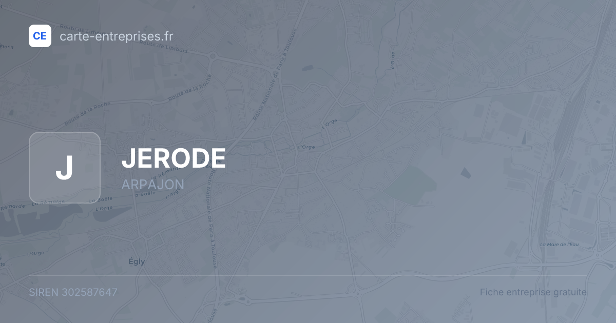JERODE — 302587647 — fiche entreprise