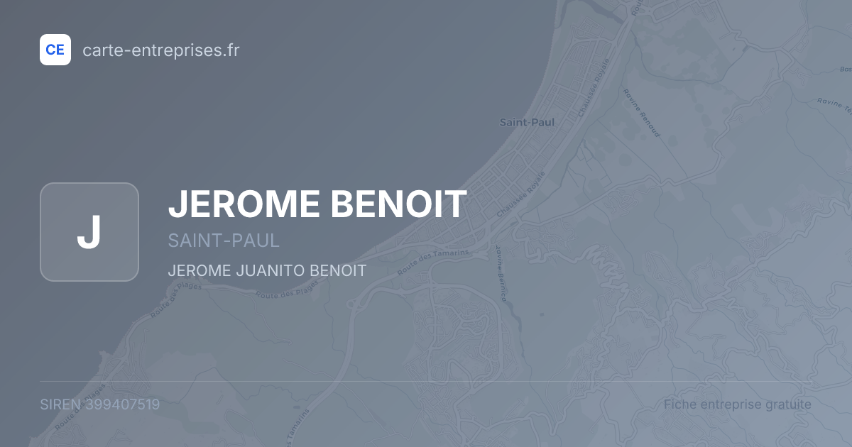 JEROME BENOIT — 399407519 — fiche entreprise