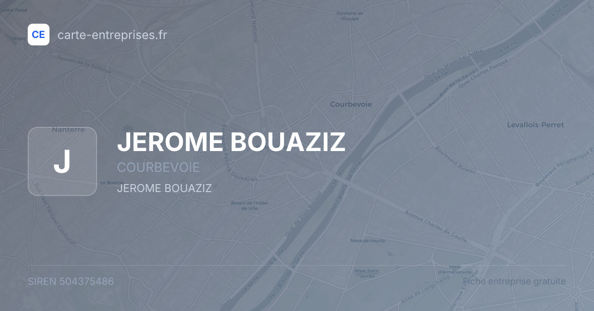 JEROME BOUAZIZ — 504375486 — fiche entreprise