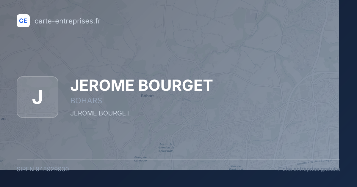 JEROME BOURGET — 948929930 — fiche entreprise