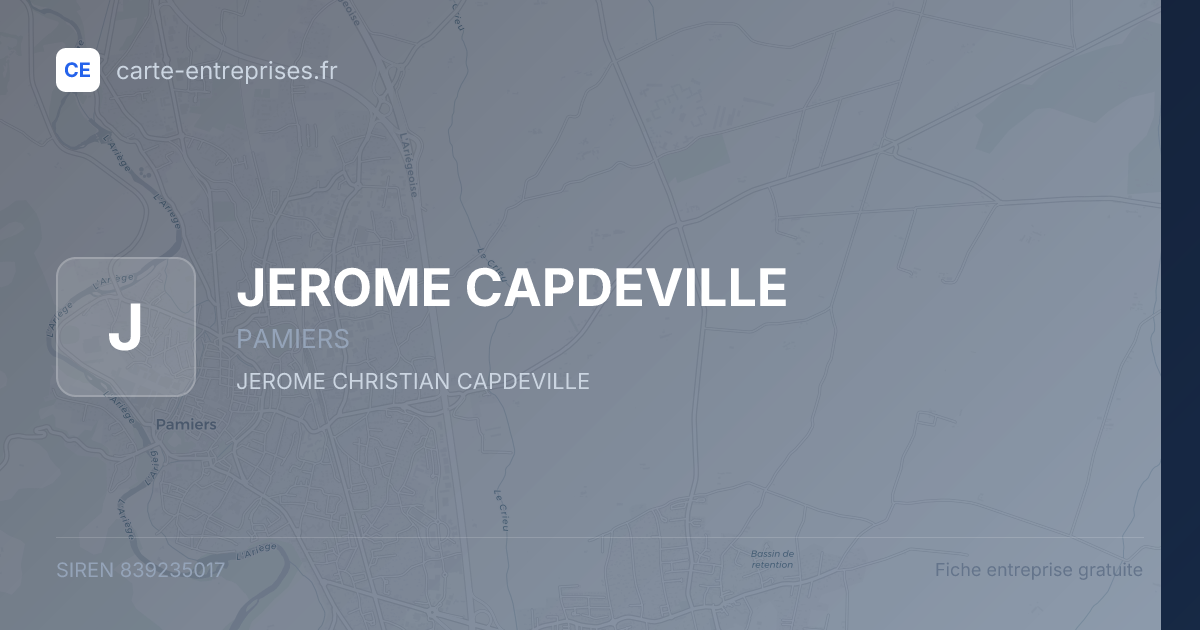 JEROME CAPDEVILLE — 839235017 — fiche entreprise