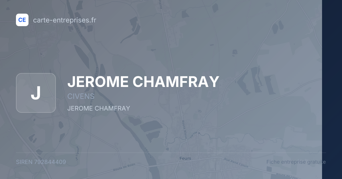 JEROME CHAMFRAY — 792844409 — fiche entreprise
