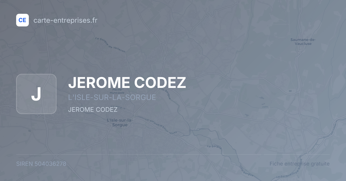 JEROME CODEZ — 504036278 — fiche entreprise
