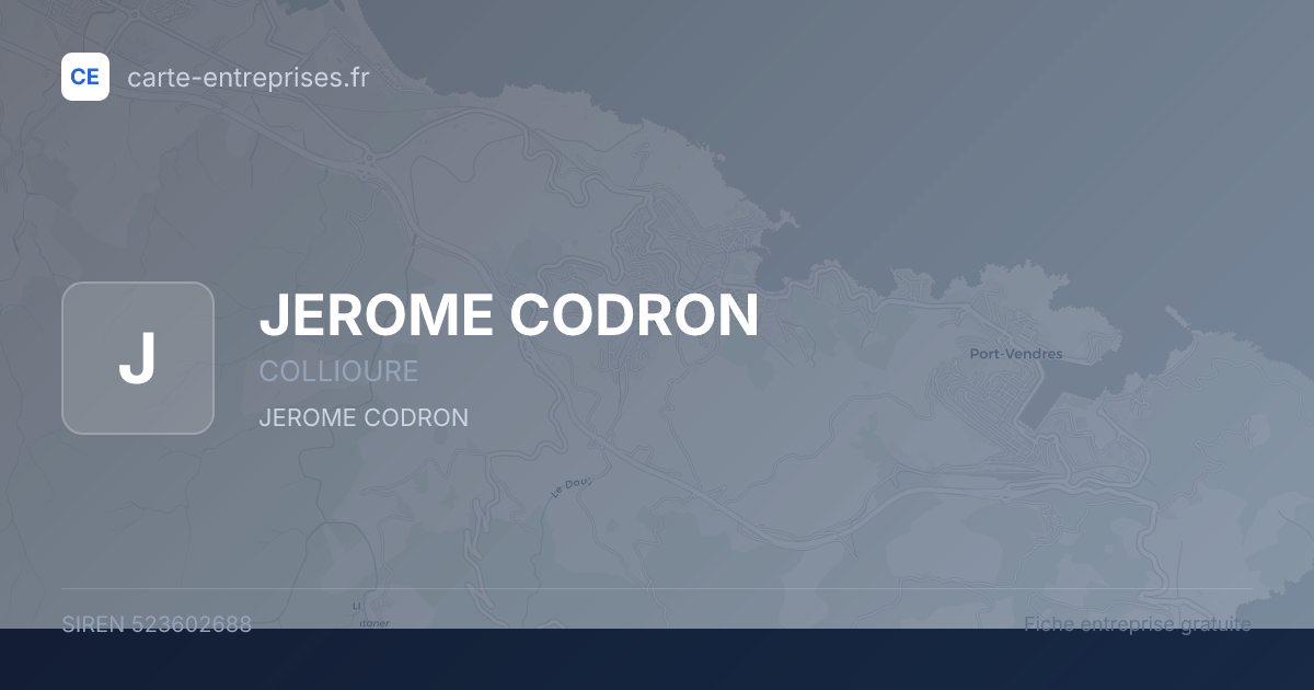 JEROME CODRON — 523602688 — fiche entreprise