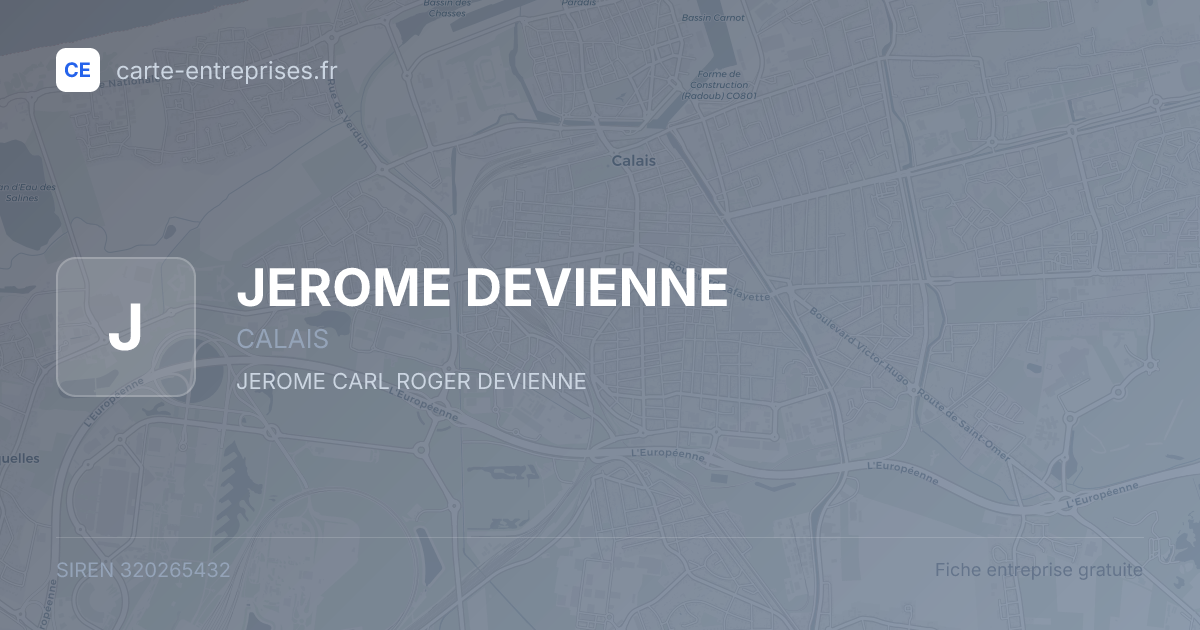 JEROME DEVIENNE — 320265432 — fiche entreprise