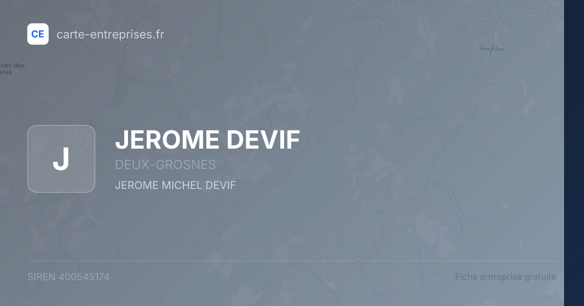 JEROME DEVIF — 400545174 — fiche entreprise