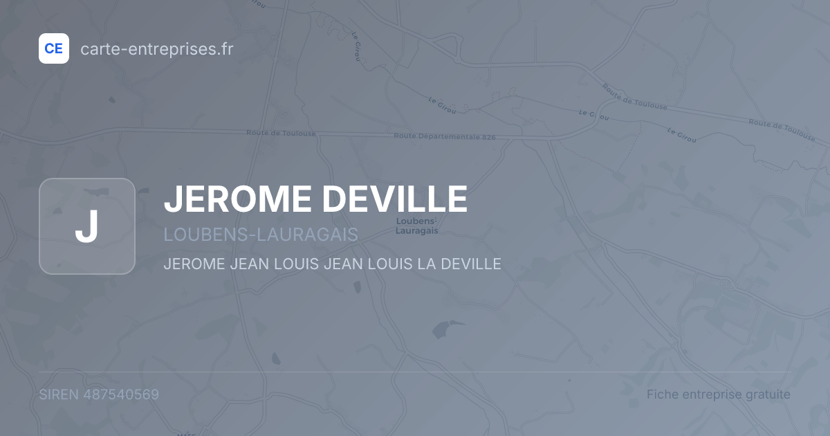 JEROME DEVILLE — 487540569 — fiche entreprise