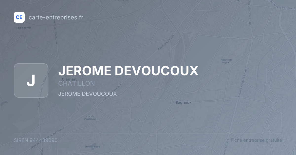 JEROME DEVOUCOUX — 944439090 — fiche entreprise