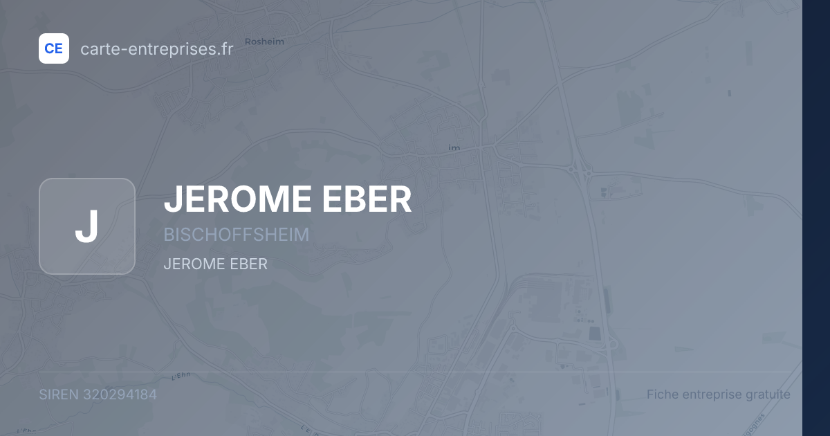 JEROME EBER — 320294184 — fiche entreprise