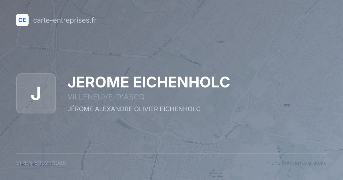 JEROME EICHENHOLC — 839223088 — fiche entreprise