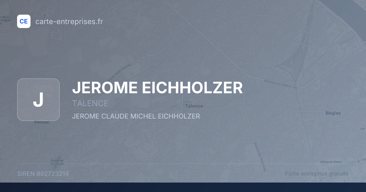 JEROME EICHHOLZER — 892723214 — fiche entreprise