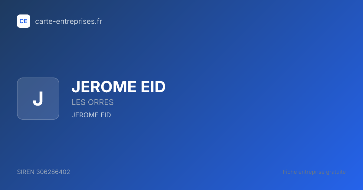 JEROME EID — 306286402 — fiche entreprise