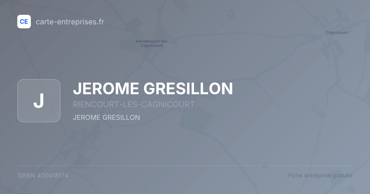 JEROME GRESILLON — 400418174 — fiche entreprise