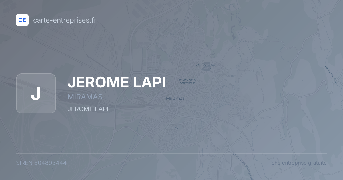 JEROME LAPI — 804893444 — fiche entreprise