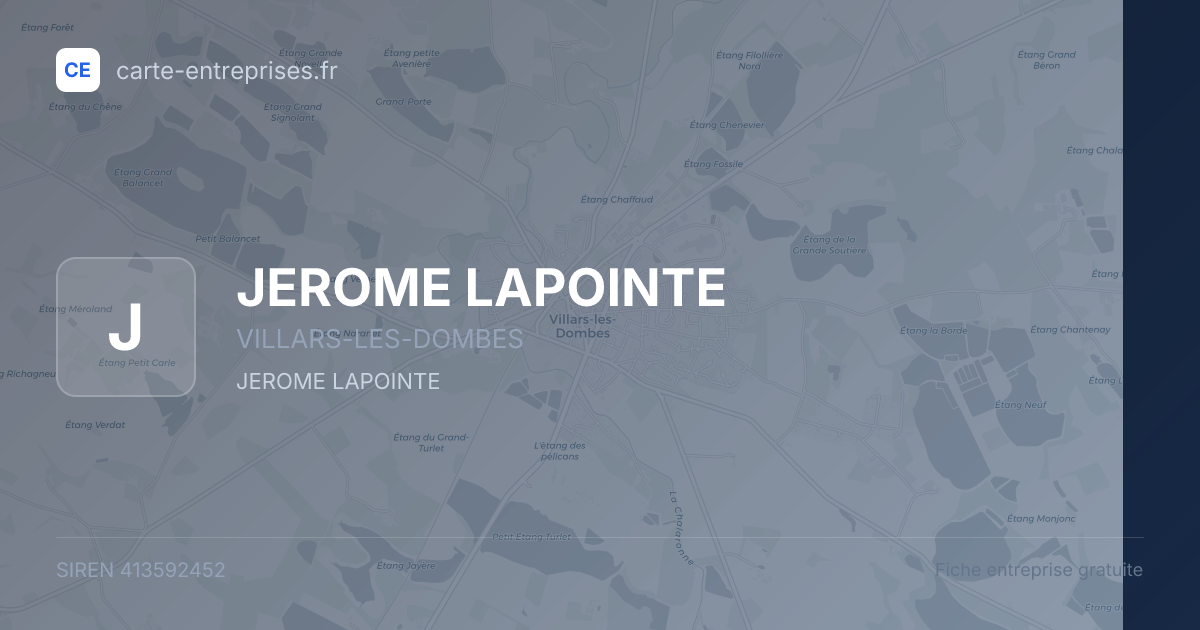 JEROME LAPOINTE — 413592452 — fiche entreprise