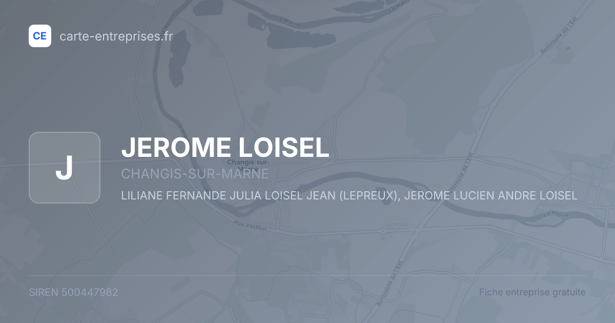 JEROME LOISEL — 500447982 — fiche entreprise