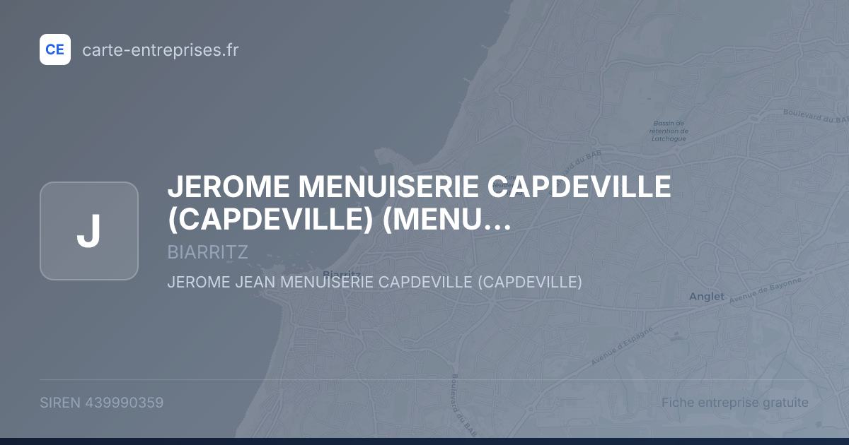 JEROME MENUISERIE CAPDEVILLE (CAPDEVILLE) (MENUISERIE AGENCEMENT CAPDEVILLE) — 439990359 — fiche entreprise