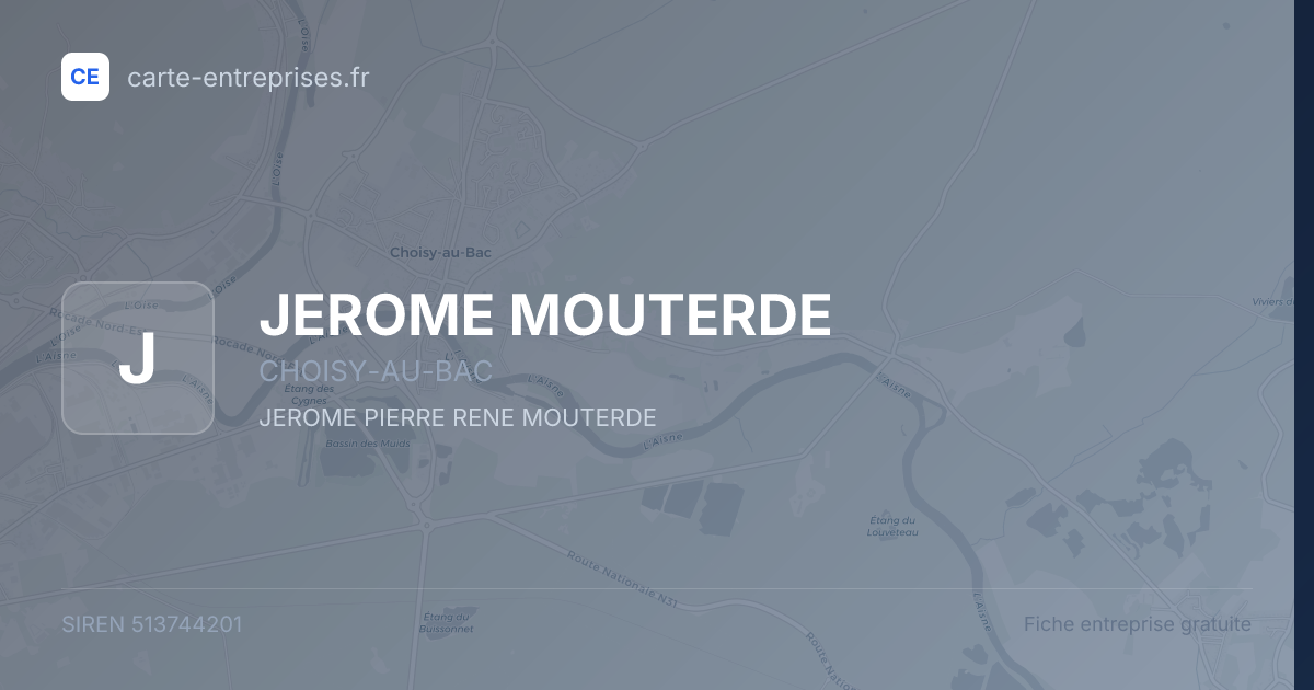 JEROME MOUTERDE — 513744201 — fiche entreprise