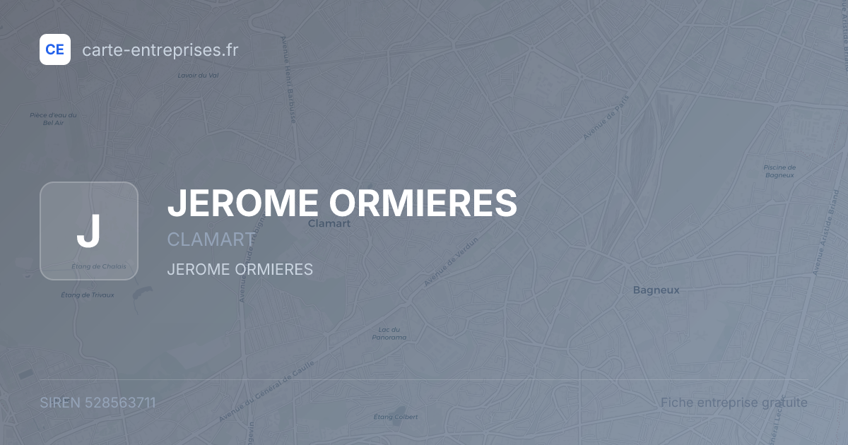 JEROME ORMIERES — 528563711 — fiche entreprise