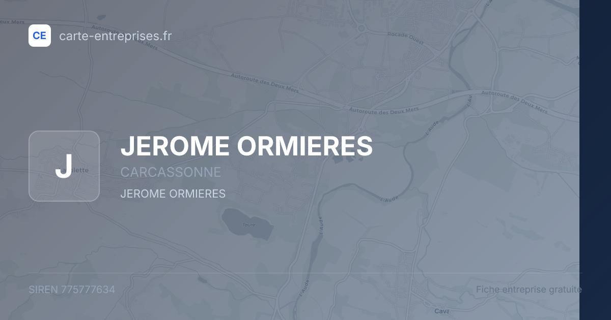 JEROME ORMIERES — 775777634 — fiche entreprise