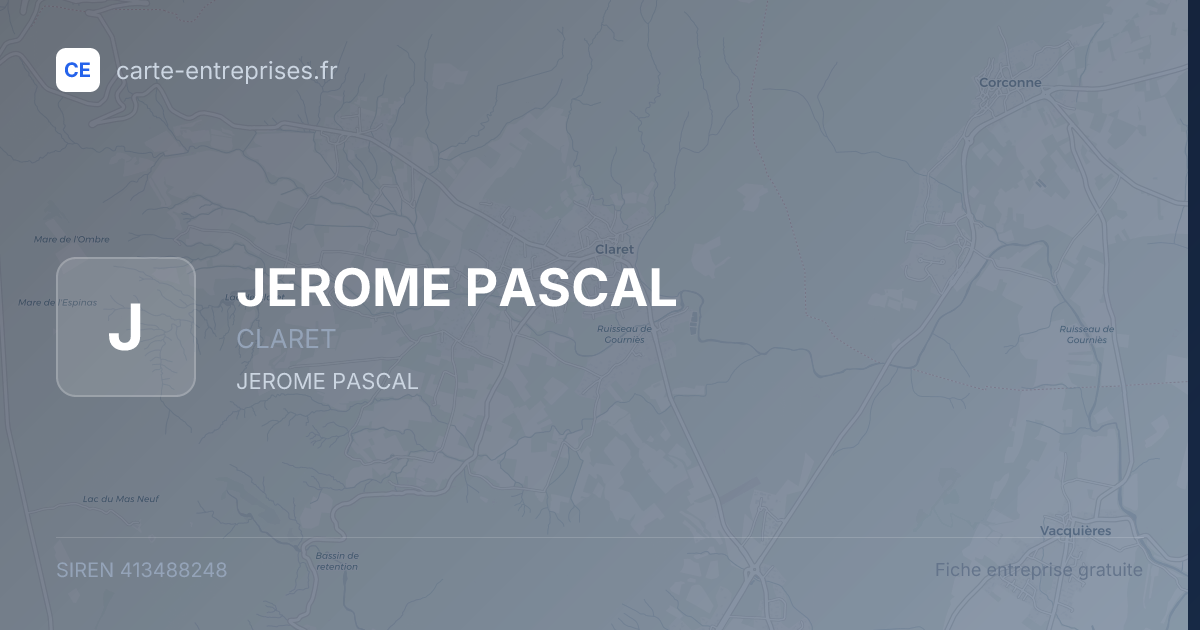 JEROME PASCAL — 413488248 — fiche entreprise
