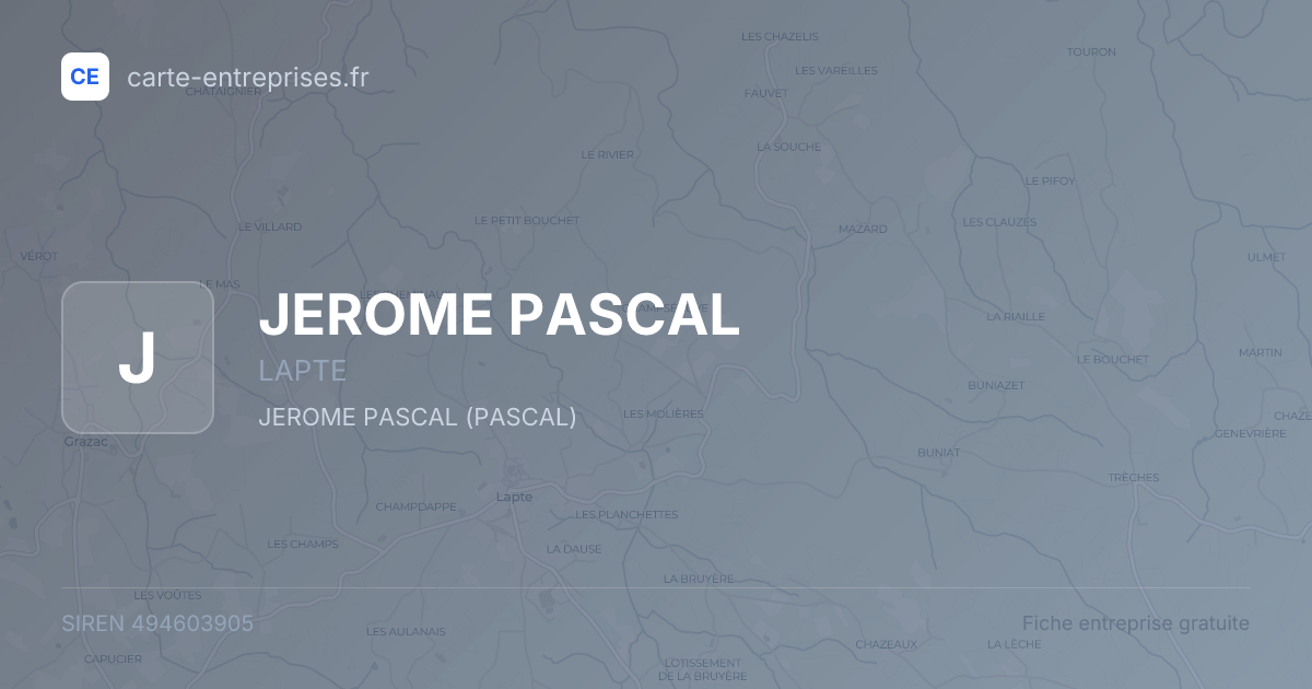 JEROME PASCAL — 494603905 — fiche entreprise