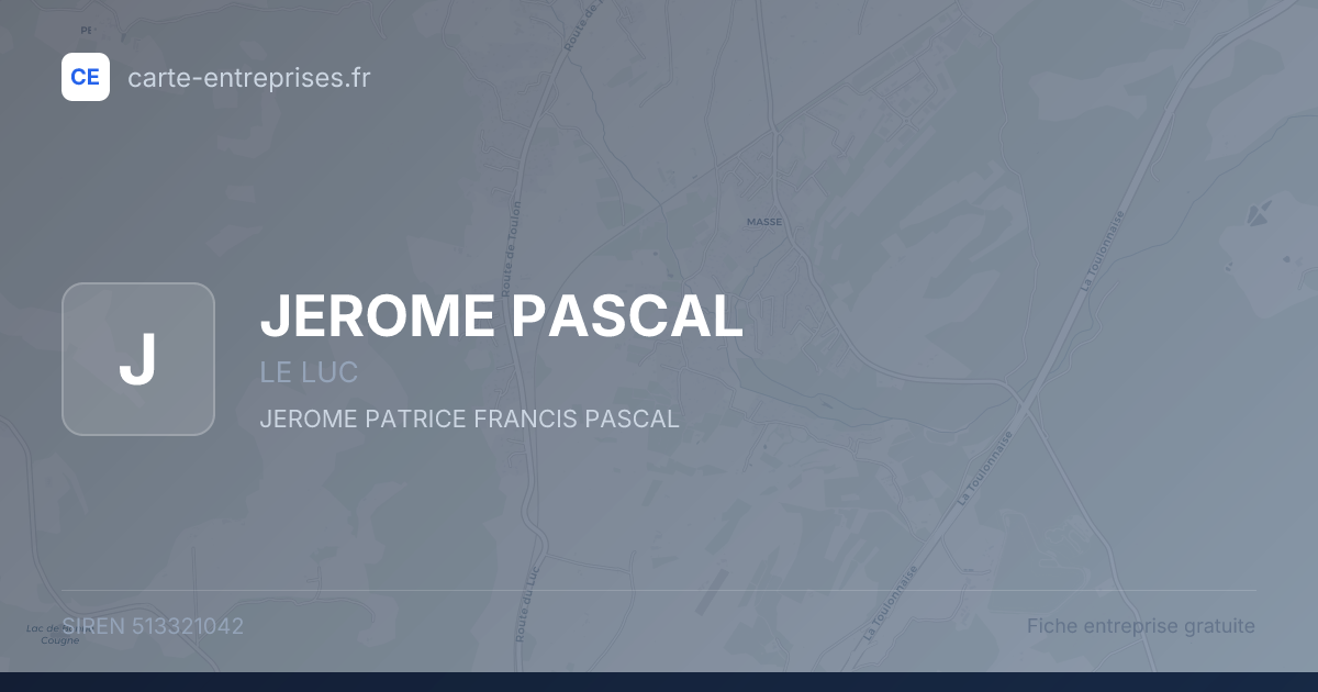 JEROME PASCAL — 513321042 — fiche entreprise