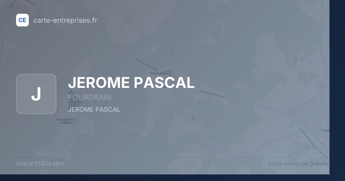 JEROME PASCAL — 753366541 — fiche entreprise