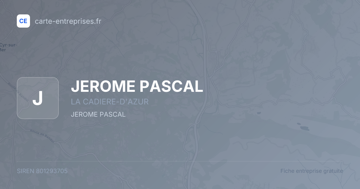 JEROME PASCAL — 801293705 — fiche entreprise
